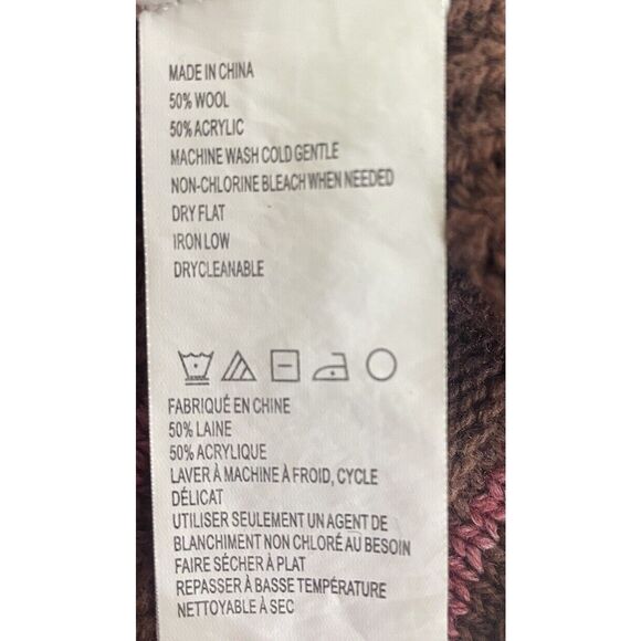 Prana Size XL Pullover Sweater Women's  Wool Blend Warm Brown Cowl Neck - Picture 9 of 9